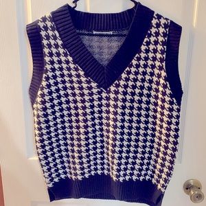 Purple and White Sweater Vest.
